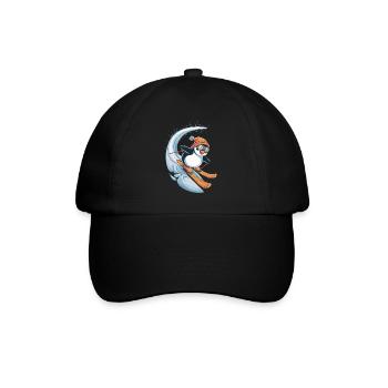 Penguin Skiing Fun Winter - Baseball Cap - black/black - Front