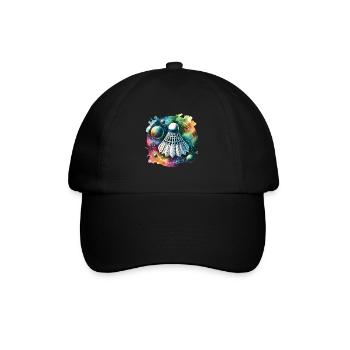 Cool badminton badminton design - Baseball Cap - black/black - Front