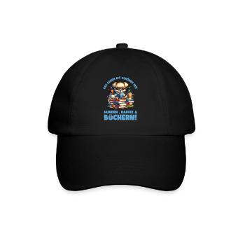 lesen isDas Leben Ist Schöner Mit Hunden, Kaffee & - Baseballkappe - Schwarz/Schwarz - Vorne