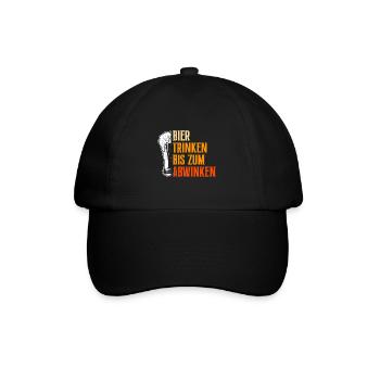 Drink beer until you drop Bavaria Beer Tent - Baseball Cap - black/black - Front