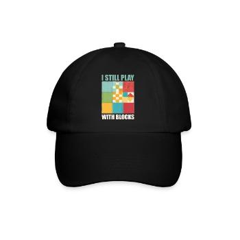 Funny Quilting I Still Play With Blocks Quilt - Casquette classique - noir/noir - Devant