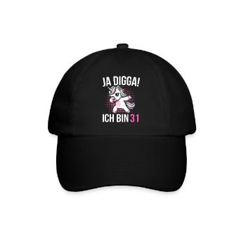 31. Geburtstag Frauen Einhorn Geschenk - Baseballkappe - Schwarz/Schwarz - Vorne