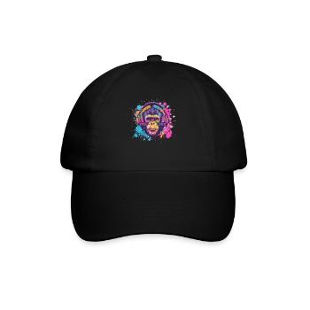 Monkey With Headphones Women's Decoration Men's Gift - Baseball Cap - black/black - Front