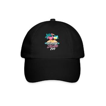 Flamingo Urlaub Modus An - Baseballkappe - Schwarz/Schwarz - Vorne