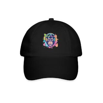 Singe Avec Casque Décoration Femme Cadeau Homme - Casquette classique - noir/noir - Devant