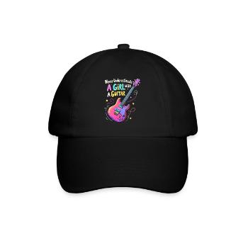 Fille avec la puissance de la guitare - Casquette classique - noir/noir - Devant