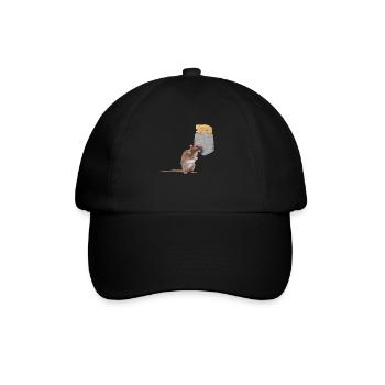 Mouse Reaching For Cheese In Your Fake Pocket Fun - Baseball Cap - black/black - Front