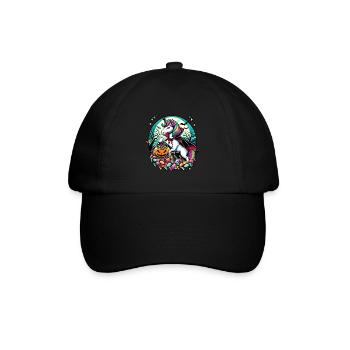 Funny Vampire Unicorn Loves Candy - Baseball Cap - black/black - Front
