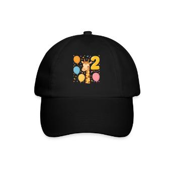 Fête d’anniversaire des enfants girafe 2e anniversaire - Casquette classique - noir/noir - Devant