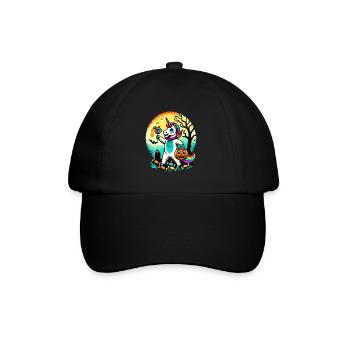 Funny Zombie Unicorn Loves Candy - Baseball Cap - black/black - Front