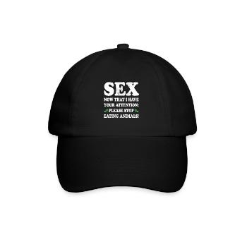 sexe maintenant j’ai ton attention arrête de manger des animaux - Casquette classique - noir/noir - Devant