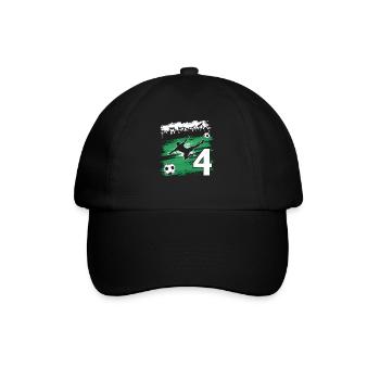 4ème anniversaire 4 ans de football Joueur de football - Casquette classique - noir/noir - Devant