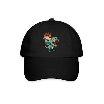 T-Rex Tyrannosaurus 5 Jahre 5. Geburtstag Geschenk - Baseballkappe - Schwarz/Schwarz - Vorne