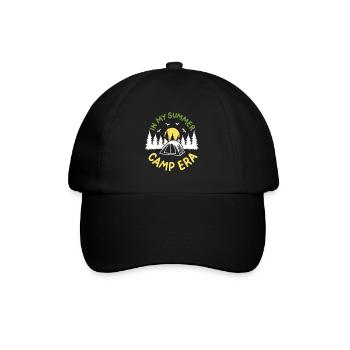 Camping Sommerlager Camper - Baseballkappe - Schwarz/Schwarz - Vorne