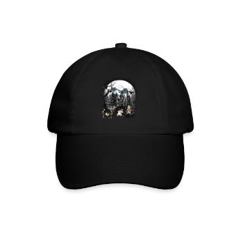 Wald Natur Frosch Frösche mystisch - Baseballkappe - Schwarz/Schwarz - Vorne