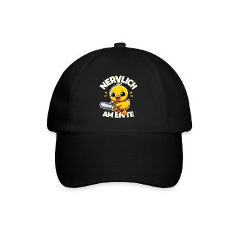 Stress Gestresst Nerven Arbeit Geschenk Spruch - Baseballkappe - Schwarz/Schwarz - Vorne