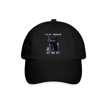I'm Not Ameowsed Schwarze Katze Pixelart Pixel - Baseballkappe - Schwarz/Schwarz - Vorne