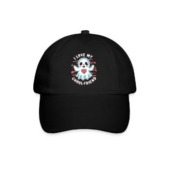 I Love My Ghoul-Friend Cute Ghost Halloween - Baseball Cap - black/black - Front