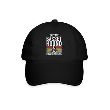Basset Hound Gifts - Baseballkappe - Schwarz/Schwarz - Vorne