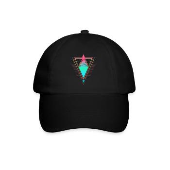 Tannenbaum Vaporwave Synthwave 90s 80s sunset - Baseball Cap - black/black - Front