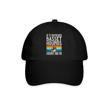 Basset Hound Gifts - Baseballkappe - Schwarz/Schwarz - Vorne