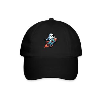 Halloween Ghost on a Rocket - Baseball Cap - black/black - Front