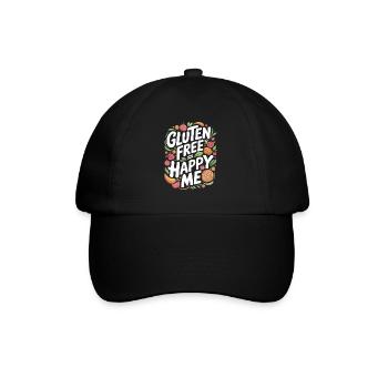 Gluten Free = Happy Me - Colorful Design - Baseball Cap - black/black - Front
