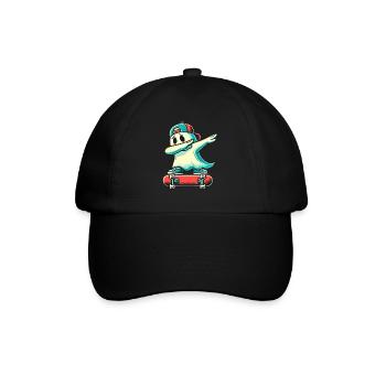 Skateboarding Dabbing Ghost Funny Halloween - Baseball Cap - black/black - Front