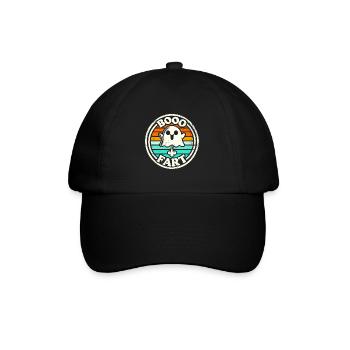 Lustiger Geist furzt – Halloween Spaß - Baseballkappe - Schwarz/Schwarz - Vorne