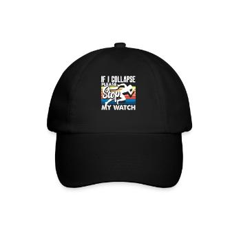 Si je tombe en panne, arrêtez ma montre - Casquette classique - noir/noir - Devant