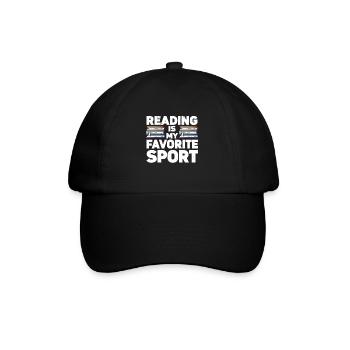 Reading Is My Favorite Sport Bookworm - Baseballkappe - Schwarz/Schwarz - Vorne