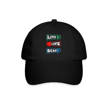 Live Love Scan - Baseballkappe - Schwarz/Schwarz - Vorne