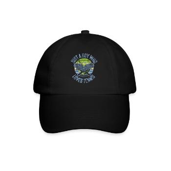 Funny Tennis Player Racket Boy - Baseballkappe - Schwarz/Schwarz - Vorne