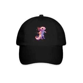 Glowing Magic Axolotl with Electricity - Baseball Cap - black/black - Front