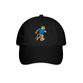 Tiger Fußballspieler Fußball - Baseballkappe - Schwarz/Schwarz - Vorne
