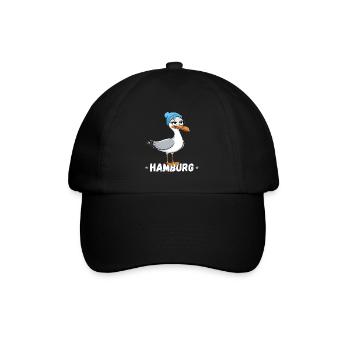 Hamburg Hamburger Möwe Beanie Nordsee Cartoon - Baseballkappe - Schwarz/Schwarz - Vorne