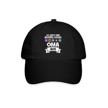 Bingospielerin SO SIEHT EINE COOLE BINGO OMA AUS - Baseballkappe - Schwarz/Schwarz - Vorne