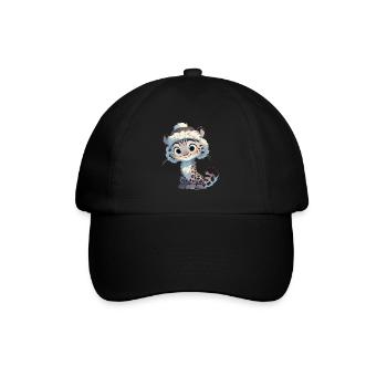 Snow Leopard Schneeleoparde Schneeleopard - Baseball Cap - black/black - Front