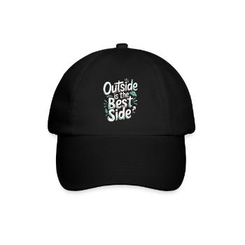 Outside Is The Best Side - Baseballkappe - Schwarz/Schwarz - Vorne