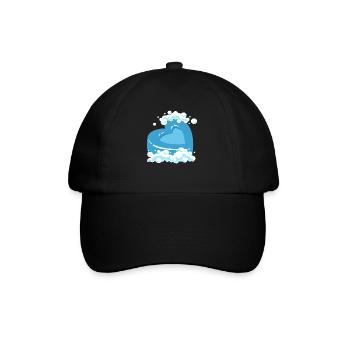 Blue heart with foam motif - Baseball Cap - black/black - Front