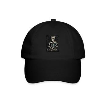 Chat effrayant Mage Chat gothique noir - Casquette classique - noir/noir - Devant