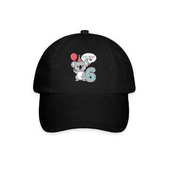 Koalafied To Be 6 - 6th Birthday Koala - Baseball Cap - black/black - Front
