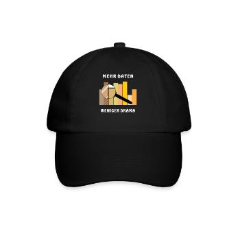 MORE DATA, LESS DRAMA - Baseball Cap - black/black - Front