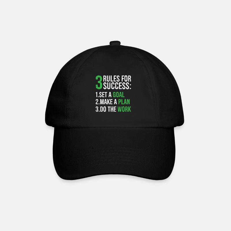3 rules for success - Baseball Cap - black/black