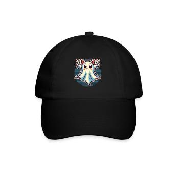 Cat Ears Ghost Kemonomimi Girl Halloween - Baseball Cap - black/black - Front