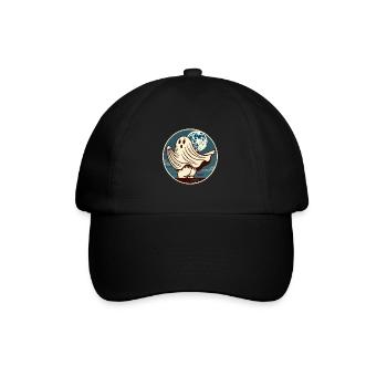 Lustiges Halloween Gespenst Freak Unterm Laken - Baseballkappe - Schwarz/Schwarz - Vorne
