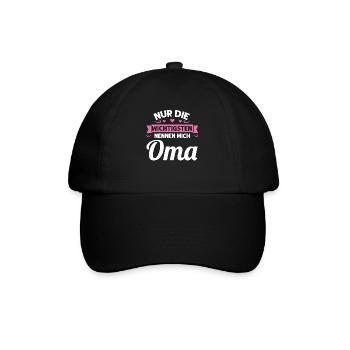 Oma Mutter Tag Omi Geschenk - Baseballkappe - Schwarz/Schwarz - Vorne