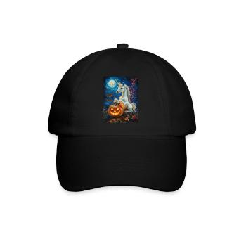 Cadeau d’Halloween Femmes Licorne Hommes Enfants - Casquette classique - noir/noir - Devant