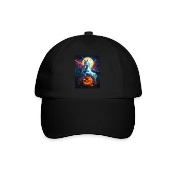 Cadeau d’Halloween Femmes Licorne Hommes Enfants - Casquette classique - noir/noir - Devant