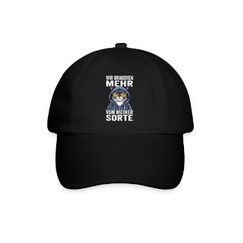 Wir brauchen mehr von meiner Sorte - Baseballkappe - Schwarz/Schwarz - Vorne